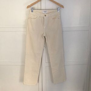 Frame white velvet jeans